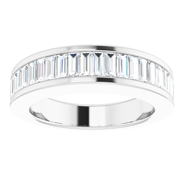 Platinum 1 CTW Baguette Diamond Anniversary Band