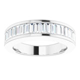 14K White Gold 1 CTW Baguette Diamond Anniversary Band
