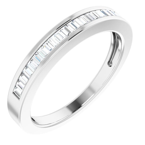 Platinum 1/4 CTW Baguette Diamond Anniversary Band