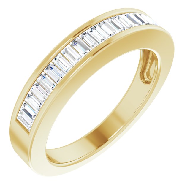 14K Yellow Gold 1/2 CTW Baguette Diamond Anniversary Band