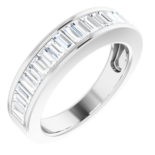 14K White Gold 3/4 CTW Baguette Diamond Anniversary Ring