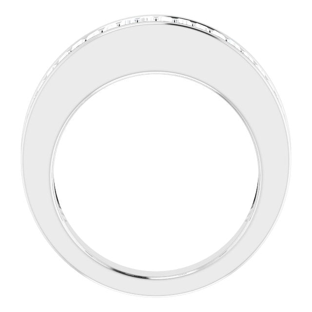 Platinum 1 CTW Baguette Diamond Anniversary Band