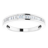 Platinum 1/4 CTW Baguette Diamond Anniversary Band