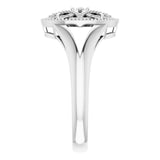 Sterling Silver .025 CTW Natural Diamond Filigree Ring with Beading
