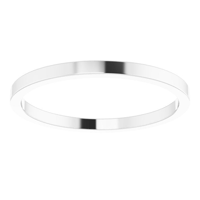 10K White Gold Flat Wedding Band, 1.5 mm Wide