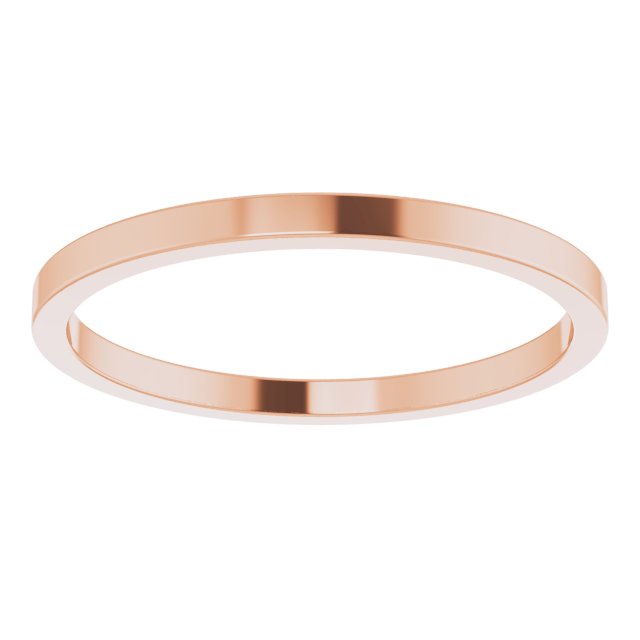 18K Rose Gold Flat Wedding Band, 1.5 mm Wide