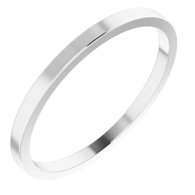 Sterling Silver Flat Wedding Band, 1.5 mm Wide