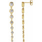 14K Yellow Gold 1 3/4 CTW Lab Grown Diamond Dangle Earrings