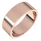 18K Rose Gold Flat Wedding Band, 7 mm Wide