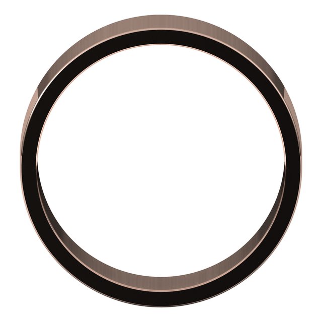 14K Rose Gold Flat Wedding Band, 7 mm Wide