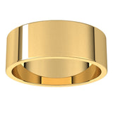 14K Yellow Gold Flat Wedding Band, 7 mm Wide