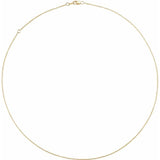 14K Yellow Gold 1 mm Solid Cable Chain