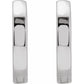 14K White Gold Small Hinged Hoop Earrings, Square Profile