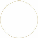14K Yellow Gold 1 mm Solid Cable Chain