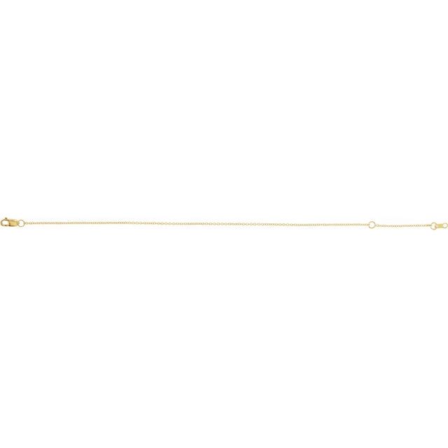 14K Yellow Gold 1 mm Solid Cable Chain