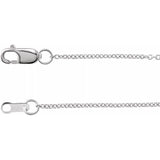 18K White Gold 1 mm Solid Cable Chain