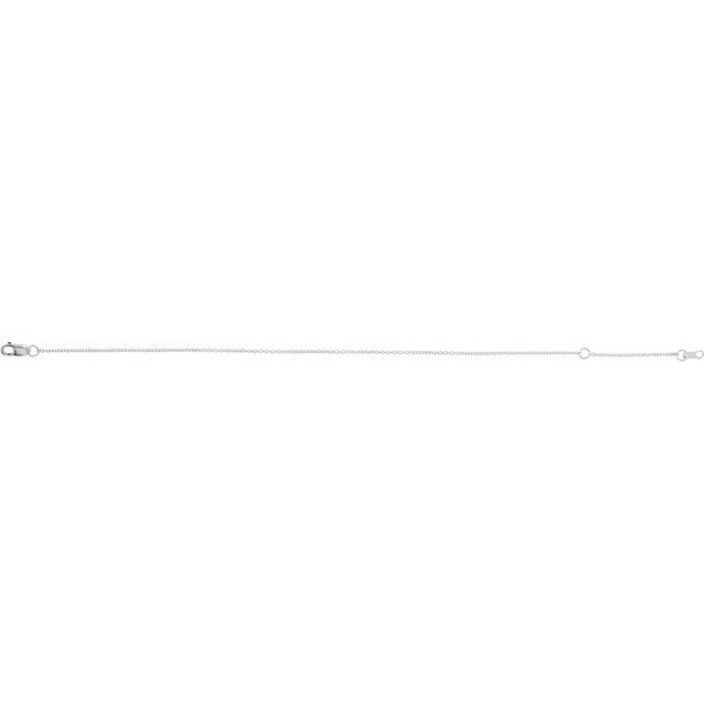 14K White Gold 1 mm Solid Cable Chain